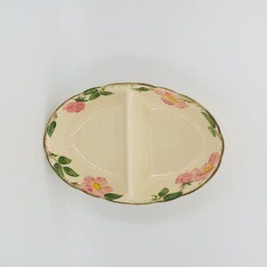 Vintage Franciscan Desert Rose Earthenware Oval Divided Serving Dish
